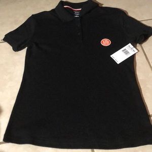 A black polo shirt